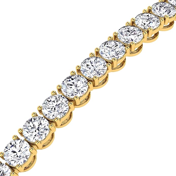 0.50-15 Carat Lab Grown Classic Diamond Tennis Bracelet 4 Prong Setting Luxury Collection (F-G Color, SI Clarity) Length- 7 Inch
