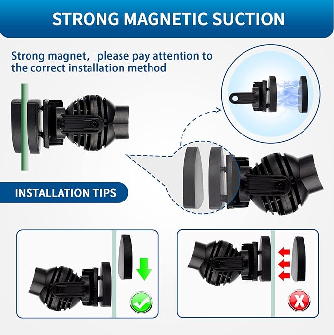 FREESEA Aquarium Powerhead Wave Maker: 1050 GPH Circulation Wavemaker Pump - 360° Adjustable Power Head with Magnetic Suction for 1-55 Gallon Fish Tank | Saltwater | Freshwater-PurrikoPets