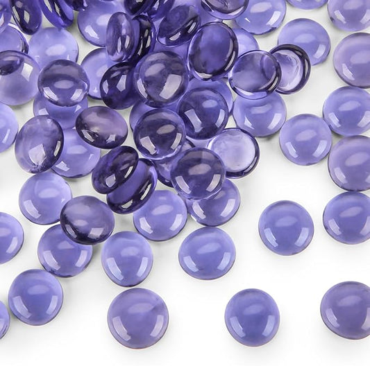 FUTUREPLUSX 1LB Purple Flat Glass Marbles, Purple Vase Filler, Glass Pebbles, Aquarium Rocks Fish Tank Beads for DIY Crafts Table Scatter Decor-PurrikoPets