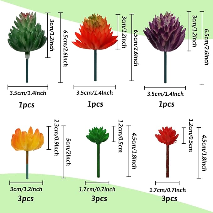 22pcs Colorful Fake Succulents, Mini Artificial Succulents for DIY Crafting Home Terrarium Floral Wall Garden Arrangement Office Decoration (Unpotted)-PurrikoPets