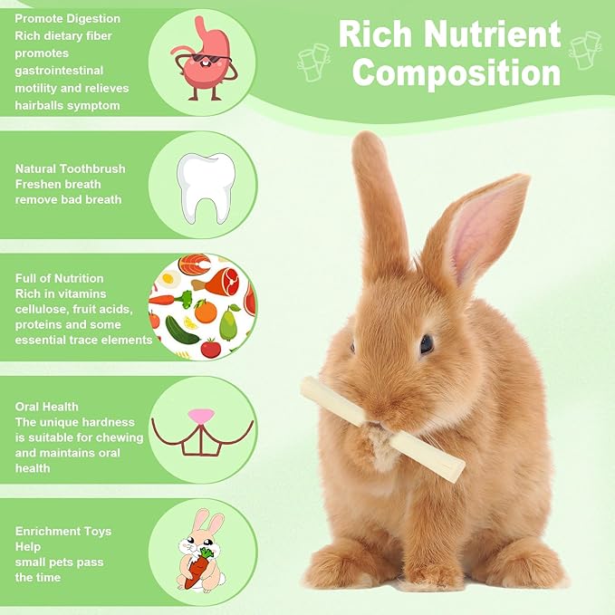 2.7lb Sweet Bamboo Sticks for Rabbits Chew Sticks Toys Guinea Pig Hamster Chinchilla Molar Treats Snacks, Natural Teeth Grinding Toys-PurrikoPets