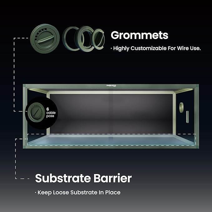 85 Gallon Reptile Tank, Front Opening Snake Tank for Easy Maintenance, Reptile Enclosure with Top Screen Ventilation 48''x24''x18''-PurrikoPets