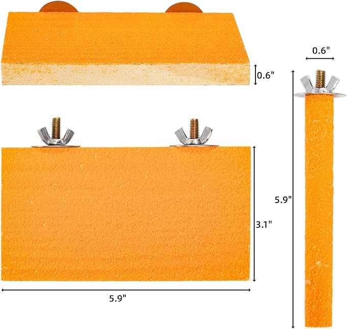 8 Pcs Bird Perch Stand Toy, Colorful Wood Parrot Perch Stand Platform Paw Grinding Stick, Bird Cage Accessories for Budgies,Parakeet,Cockatiel, Lorikeet, Conure-PurrikoPets