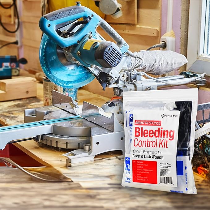 First Aid Only 91481 Critical Essentials Bleeding Control Kit for Chest & Limb Wounds, 9 Pieces-PurrikoPets