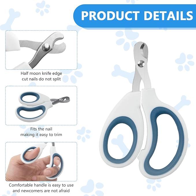 20 Pcs Cat Nail Clipper Bulk Kitten Claw Trimmer Pet Nail Cutter Claw Care for Cats, Kittens, Bunny, Puppy, Rabbit, Gatos, and More-PurrikoPets