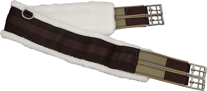 Fleece English Girth with Double Elastic: 30" to 58"-PurrikoPets
