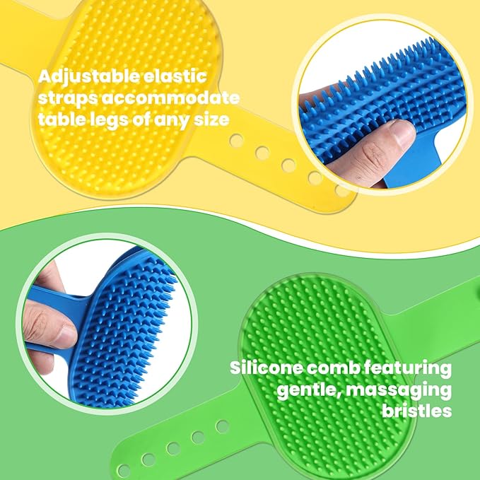 4Colors Cat Self Groomer for Indoor Cats, Wall Mounted Silicone Self Grooming Cat Brush for Long Short Hair, Cat Face Scratchers Cat Corner Massage Comb for Kitten Sofa Chair Leg Scratching Post Cover-PurrikoPets