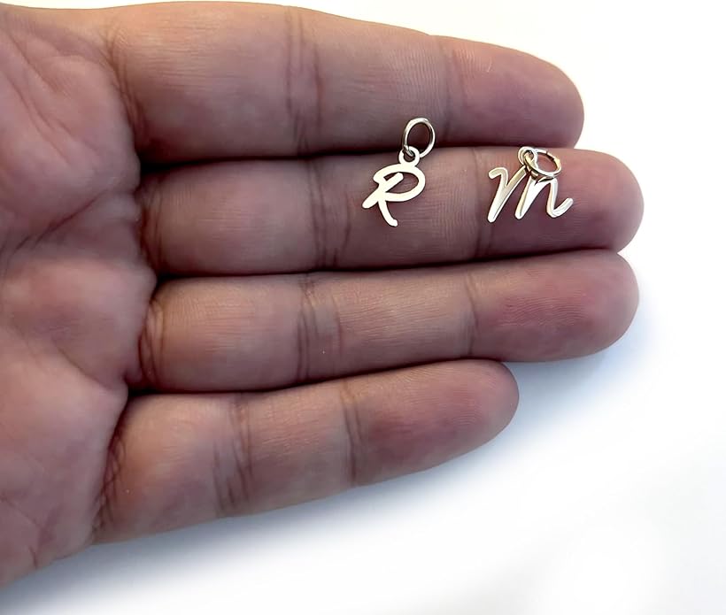 Jewelry Affairs 14K Yellow Gold Script Alphabet Initial Letter Charm Pendant, 14mm