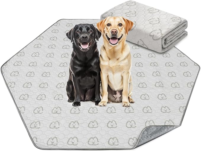 FXW Washable Pee Pads for Dogs, Puppy Pads with Super Absorbent, Specifically Designed for FXW Rollick/Homeplus 32/40/45inch 6 Panels Dog Playpen, 35" Hexagon, Khaki, 1 Pack-PurrikoPets