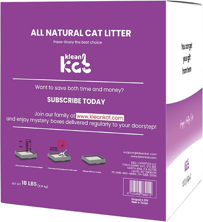 All Natural Clumping Cat Litter – Multiple Scents – Low Dust, Odor Control – (Lavender) 18 lb - Surprise Toy Inside-PurrikoPets