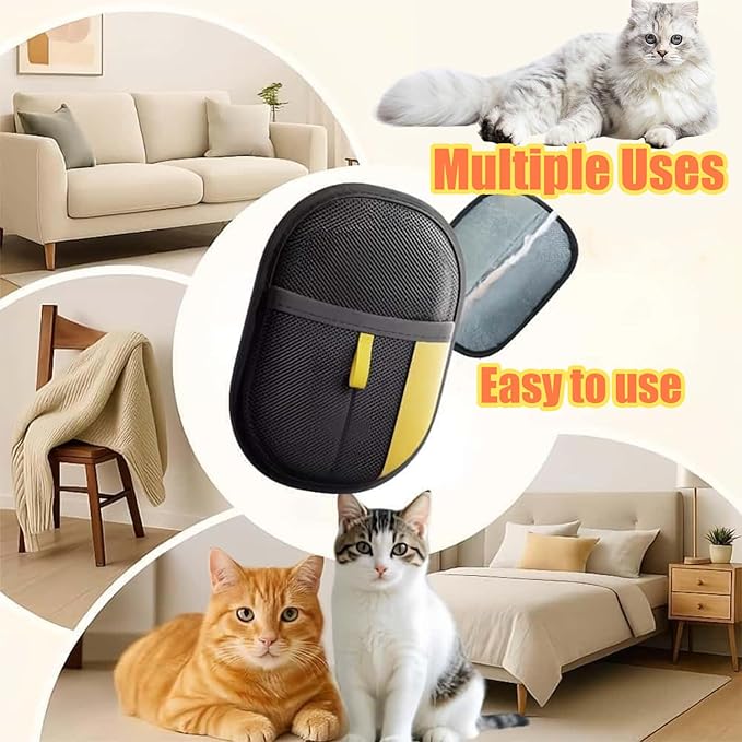 3pc Pet Hair Removal Glove,Pet Grooming Gloves,Cat Grooming for Hair Removal,Versatile Reusable Pet Hair Remover Glove-PurrikoPets