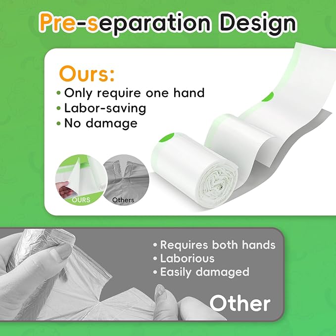 60 Pack Cat Litter Box Liners for Meo Want SC01, MW-SC02, MW-LR01,1.5 Mil Thick Drawstring Heavy Duty Leak-proof Disposable Smart Self-Cleaning Litter Box Robot Waste Drawer Trash Bags 18" x 12.6"-PurrikoPets