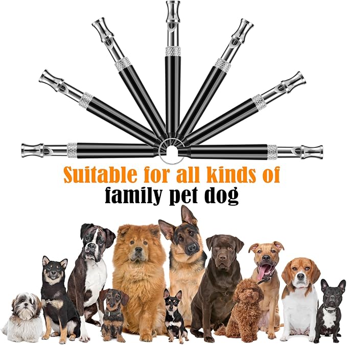Dog Whistle, Dog Whistle to Stop Barking Neighbors Dog, Adjustable Ultrasonic Silent Training Device, Black-PurrikoPets