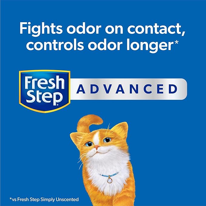 Fresh Step Advanced Simply Unscented Clumping Litter, Fresh Step Unscented Cat Litter Fights Odor on Contact, 18.5 lb. Box-PurrikoPets