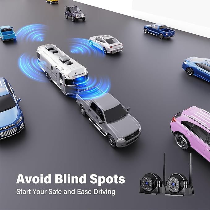 10" Wireless Backup Camera System, HD 1080P Digital Back Up Camera Systems with 10 Inch Quad Split DVR Monitor for Truck, RV, Trailer, W102-PurrikoPets