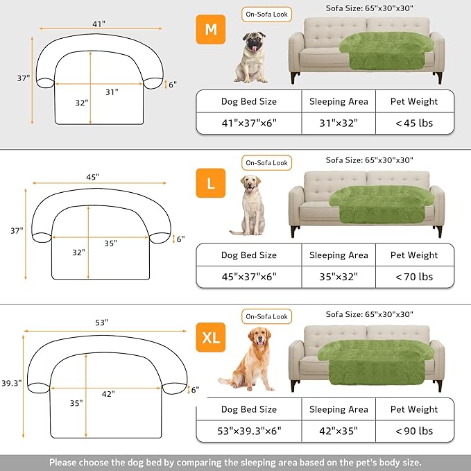 GGIB Calming Dog Bed Fluffy Plush Dog Mat for Furniture Protector with Removable Washable Cover for Large Medium Small Dogs and Cats (Medium, Grass Green)-PurrikoPets