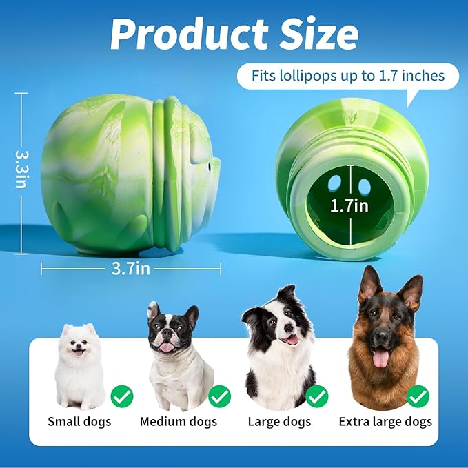 Dog Toy, Frozen Treat Toys, Treat Dispensing Chew Toy for Small Medium Large Dogs, Long-Lasting Interactive to Keep Pup Distracted & Reduces Anxiety, Freezable Fillable Dog Puzzle Toys - Green-PurrikoPets