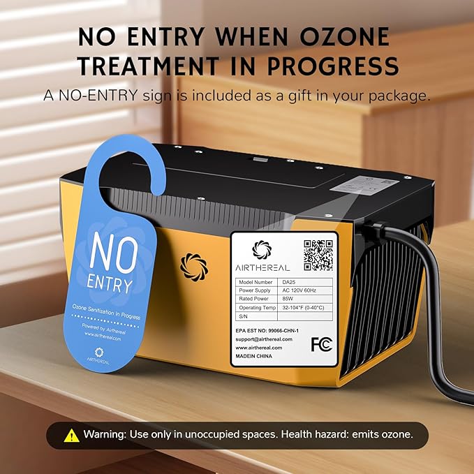 Airthereal DA25 Desktop Ozone Generator, 60,000mg/h High Capacity Odor Eliminator for Smoke, VOCs and Pet Odors, Portable Ozonator for Home, Garage & Car, O3 Air Deodorizer for Area up to 5,000 sq.ft-PurrikoPets