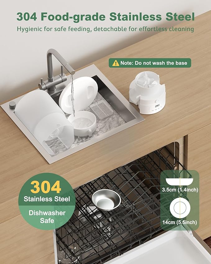 Gimars 5L/20 Cups Automatic Cat Feeder, Programmable 1-6 Meals Cat Food Dispenser with Stainless Steel Bowl, Easy Setup, Dual Power Supply,10s Meal Call Timed Pet Feeder for Cats and Small Dogs-PurrikoPets