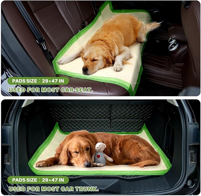 Gardner Pet Dog Pee Pads Extra Large 29"x47", XL Thicker ECO Green Disposable Puppy Training Pads Super Absorbent Full Edge-Wrapping Pad for Dogs, Puppies, Cats, Rabbits (50 Count)-PurrikoPets