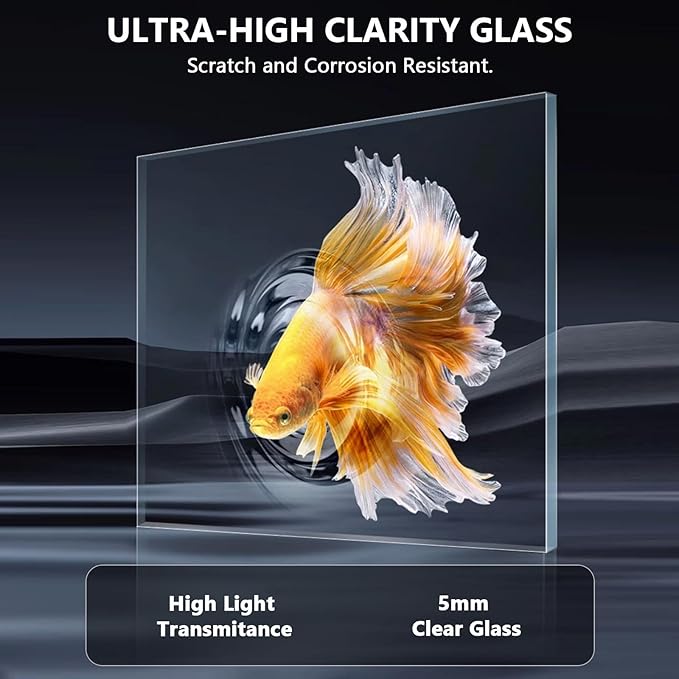 fishkeeper 5 Gallon Fish Tank Starter Kit, Small Aquarium with Filter and Adjustable 3 Color Lighting Self Cleaning Fish Bowl Rimless Aquarium for Beginners (Freshwater Fish Tank)-PurrikoPets