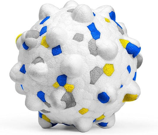 2.36'' Dog Balls for Dogs Aggressive Chewers Indestructible Tennis Durable Bouncy Interactive Dog Toy Balls for Fetch Game Floating Training(White Medium)-PurrikoPets