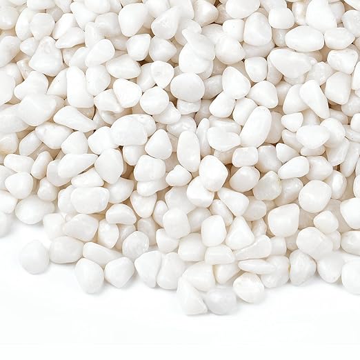 10 lbs Small White Rocks for Planters, 3/8" White Pebbles for Vases, Decorative Small Stones for Plants, Succulents, Bamboo, Terrarium, Landscape, Garden-PurrikoPets