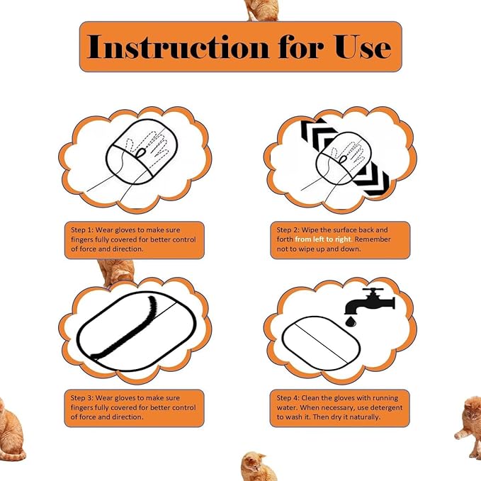 2 PCS Pet Hair Removal Glove for Cats & Dogs, Electrostatic Grooming Gloves for Pet Hair, Reusable Double Sided Static Hair Remover for Couch, Furniture, Carpet & Car Seat-PurrikoPets