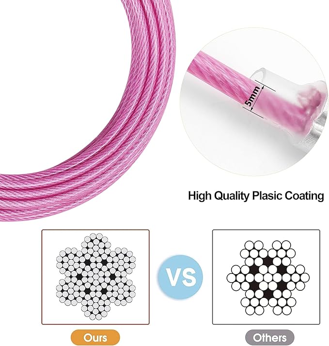 Dog Tie Out Cable for Outside,20FT Long Dog Leash&Chains with Swivel Hook,Small-Large Dogs Runner Cable for Yard,Heavy Duty Dogs Lead Line for Outdoor and Camping (500lbs 20FT, Pink)-PurrikoPets