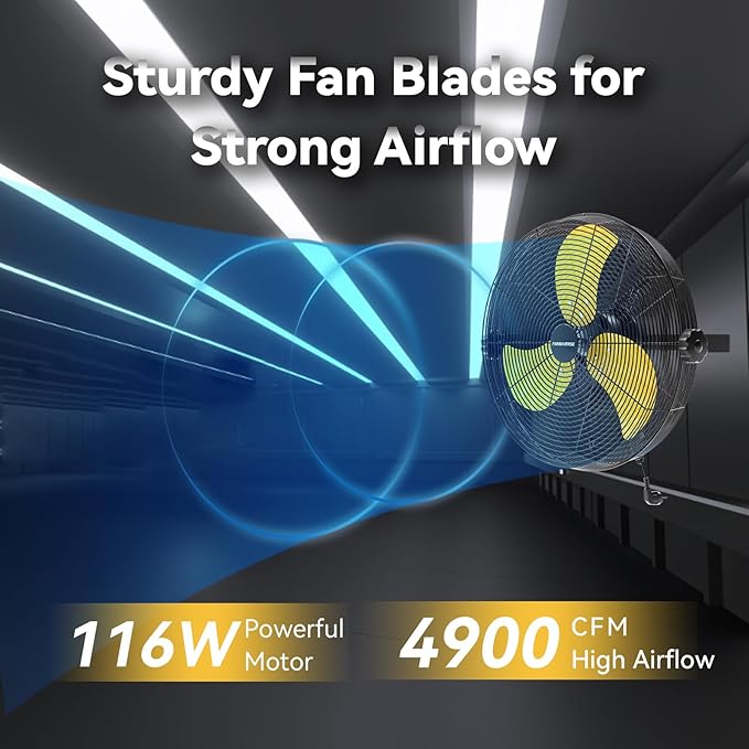 2PCS 18 Inch Wall Fan Pro Series - 4900 CFM 3 Speed High Velocity Industrial Wall Mount Fans for Commercial, Residential, Warehouse, Covered Patio, Shop, Garage, Barn, Gazebo UL Safety Listed-PurrikoPets