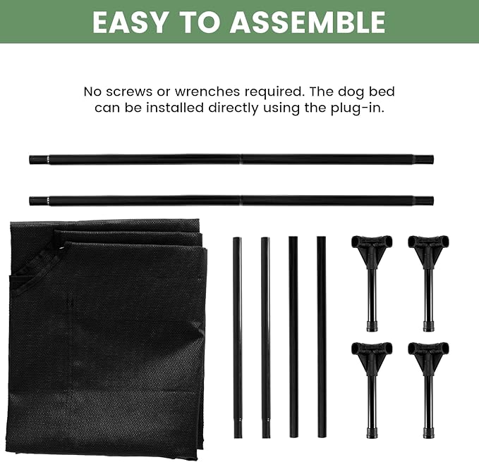 Elevated Dog Bed for Outdoor, Medium Raised Dog Cot with Washable Mesh, Cooling Pet Cot Chew Proof for Outside Camping, 32"x25" Grey-PurrikoPets