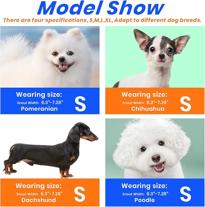 Dog Muzzle, Basket Muzzle for Small Medium Large Dogs, Anti-Biting and Chewing, Lightweight & Sturdy Cage Design, Allows Panting & Drinking, Ideal for Grooming & Training（Blue Size S）-PurrikoPets