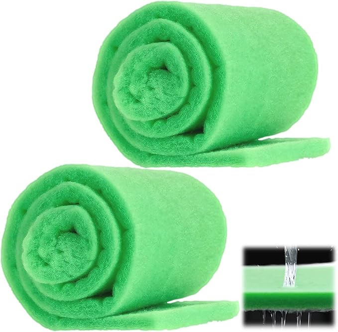 2PC Aquarium Filter Media Floss - 12"x78" (13ft per Roll) Total 12ft - 1" Thick Premium Polyester Filter Pad for Fish Tank - Mechanical Filtration, Crystal Clear Water, Fits Most Filters-PurrikoPets
