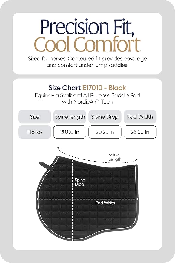 Equinavia Svalbard NordicAir™ Tech All Purpose Saddle Pad | Breathable Micromesh | Contoured Shape-PurrikoPets