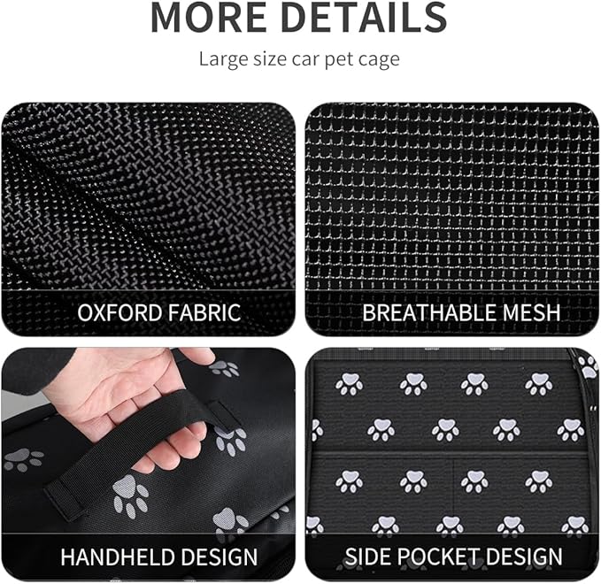 Double Cat Car Travel Carrier, Twin Compartment Show House Cat Cage/Condo，Portable Pet Crate for 2 Cats Travel Double Dog Crate Set for Long Distance Travel-PurrikoPets