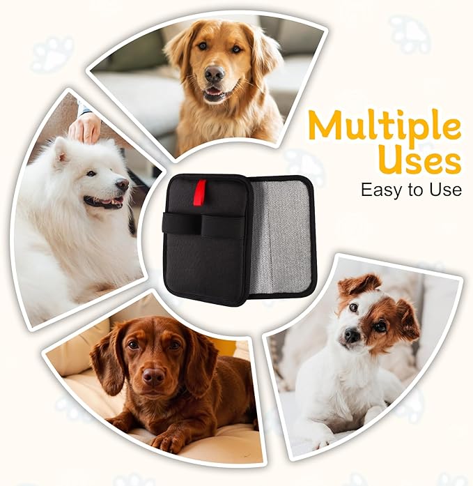 2 Pcs Static Pet Hair Removal Gloves, Reusable Electrostatic Pet Cat Dog Hair Remover Grooming Gloves Brush Tool for Couch, Furniture, Carpet, Car Seat-PurrikoPets