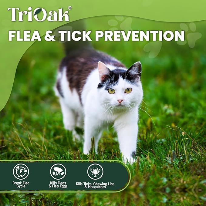 Flea and Tick Prevention for Cats: Flea & Tick Topical for Cats Over 1.5lbs, 6 Dose Flea and Tick Control/Prevention for 6 Months (6 Pack)-PurrikoPets