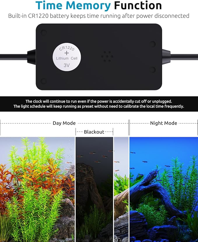 Full Spectrum Aquarium Light, 24/7 Custom Timer, Power-Off Memory, 36-42in 7-Row LED Fish Tank Lights, 8 Colors, 20 Brightness, Day & Night Cycle, Adjustable Mount for Freshwater Plant Growth-PurrikoPets