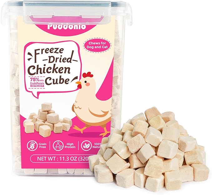 Freeze Dried Cats & Dogs Raw Treats, All Natural Single Ingredient Chicken Breast, High Protein Healthy Pet Training Treats or Food Topper, 11.3 oz-PurrikoPets