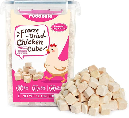 Freeze Dried Cats & Dogs Raw Treats, All Natural Single Ingredient Chicken Breast, High Protein Healthy Pet Training Treats or Food Topper, 11.3 oz-PurrikoPets