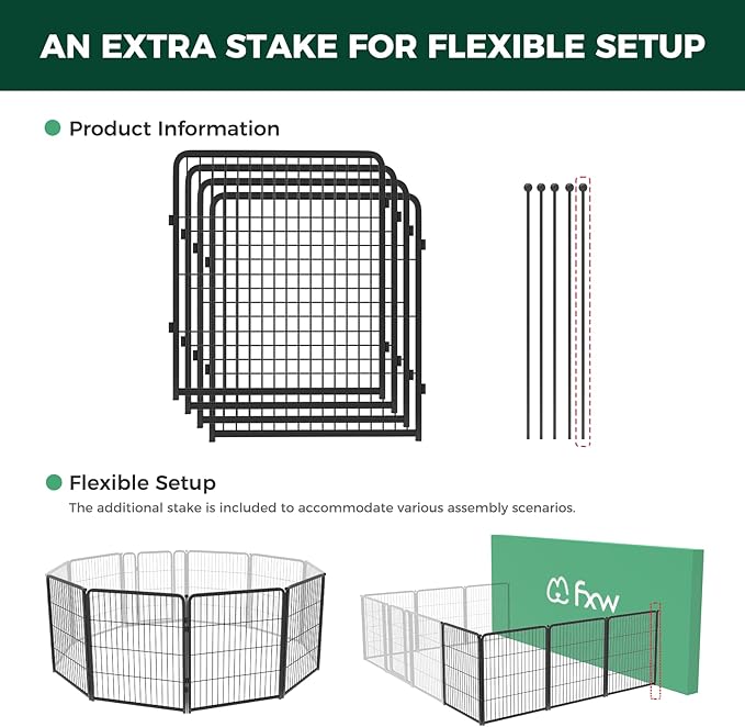 FXW Homeplus Unleashed Indoor Dog Playpen - Stress-Free and Safe Play, Heavy Duty 32 Inch 4 Wire Panels Dog Pen for Small and Medium Dogs, Black│Patented-PurrikoPets