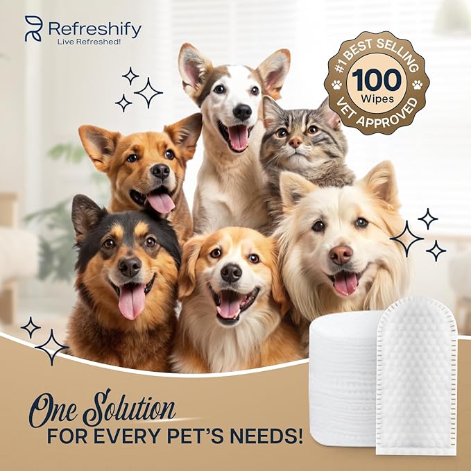 Dog Ear Wipes - 100 Value Pack - Mint Ear Wipes for Dogs, Vet Formulated Pet Ear Wipes for Dogs & Cats – Effective Dog Ear Cleaner for Itch Relief, Wax & Odor-PurrikoPets