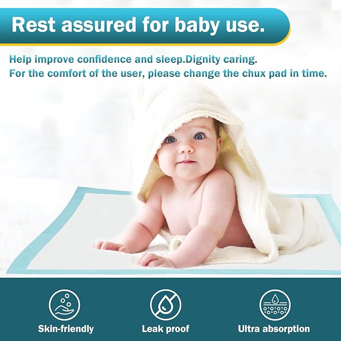 100 Count Bed Pads 30"x36" (No Adhesive Strip) Thicken Adults Incontinence Underpads Disposable, Heavy Duty Absorbent Chucks Waterproof, XL Extra Large Puppy Pee Training Pad-PurrikoPets