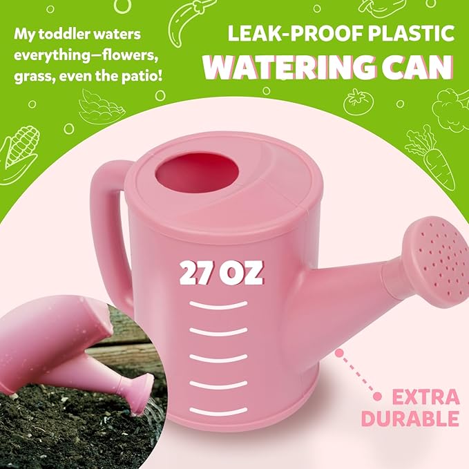 Floral Garden Kit Tools - Includes Sturdy Tote Bag, Watering Can, Gloves, Shovels, Rake, and Delightful Children's Book - Kids Garden Tool Set -Easter Gifts for Toddler Age on up-PurrikoPets