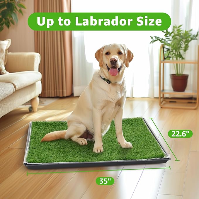 Dog Grass Large Potty Patch, Dog Litter Boxes Artificial Grass Bathroom Turf for Pet Training, Washable Puppy Pee Pad, Perfect Indoor/Outdoor Portable Potty Pet Loo-PurrikoPets