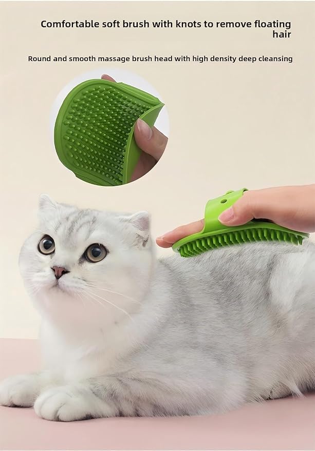 4PCS cat self groomer,cat brushes for indoor cats,Adjustable silicone self-cleaning massage tool for scratching, bathing, massaging, cleaning hair for cats and dogs-PurrikoPets