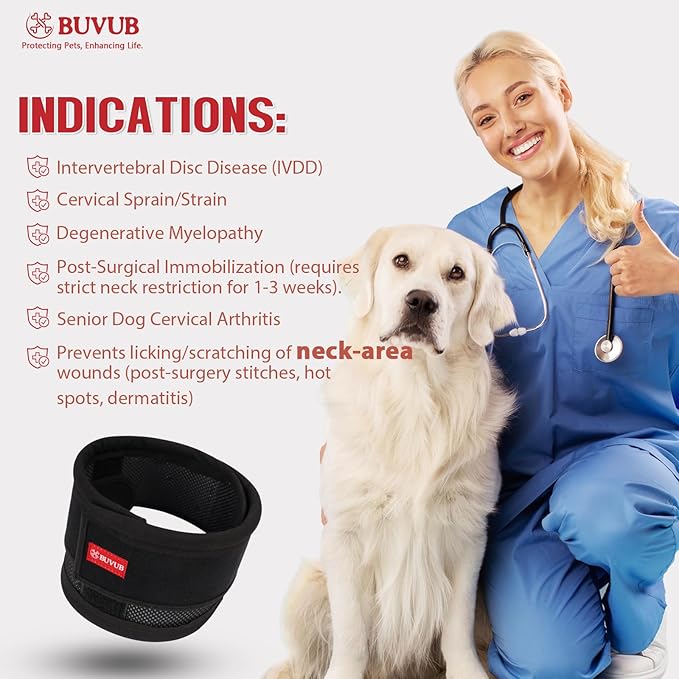 Adjustable Dog Neck Brace for Neck Pain & Injury Relief - Soft & Comfortable Support Collar for Dogs for Recovery After Surgery or Injury(Small)-PurrikoPets