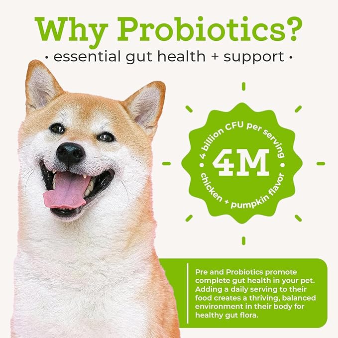 Dr. Joseph's VetPro Complete Advanced Powdered Pre & Probiotics for Dogs, 90 Scoops, Supports Gut Health, Diarrhea, Digestive Health & Seasonal Allergies, Chicken/Pumpkin Flavor, Add to Food-PurrikoPets