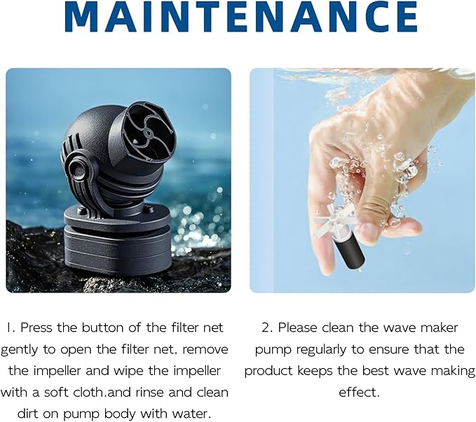 FREESEA Aquarium Powerhead Wave Maker: 1050 GPH Circulation Wavemaker Pump - 360° Adjustable Power Head with Magnetic Suction for 1-55 Gallon Fish Tank | Saltwater | Freshwater-PurrikoPets