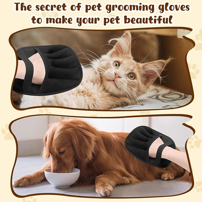 2 Pack Pet Hair Remover Gloves,2025 Upgraded Static Removal Gloves, for Pet Hair, Cat & Dog Hair Removal Tool for Couch,Furniture, Carpet, Car Seat, Pet Grooming-PurrikoPets